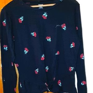 Black floral Victoria Secret tee